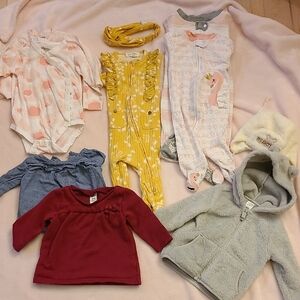 Baby Clothing Bundle with Yellow, Red, and Gray Pieces